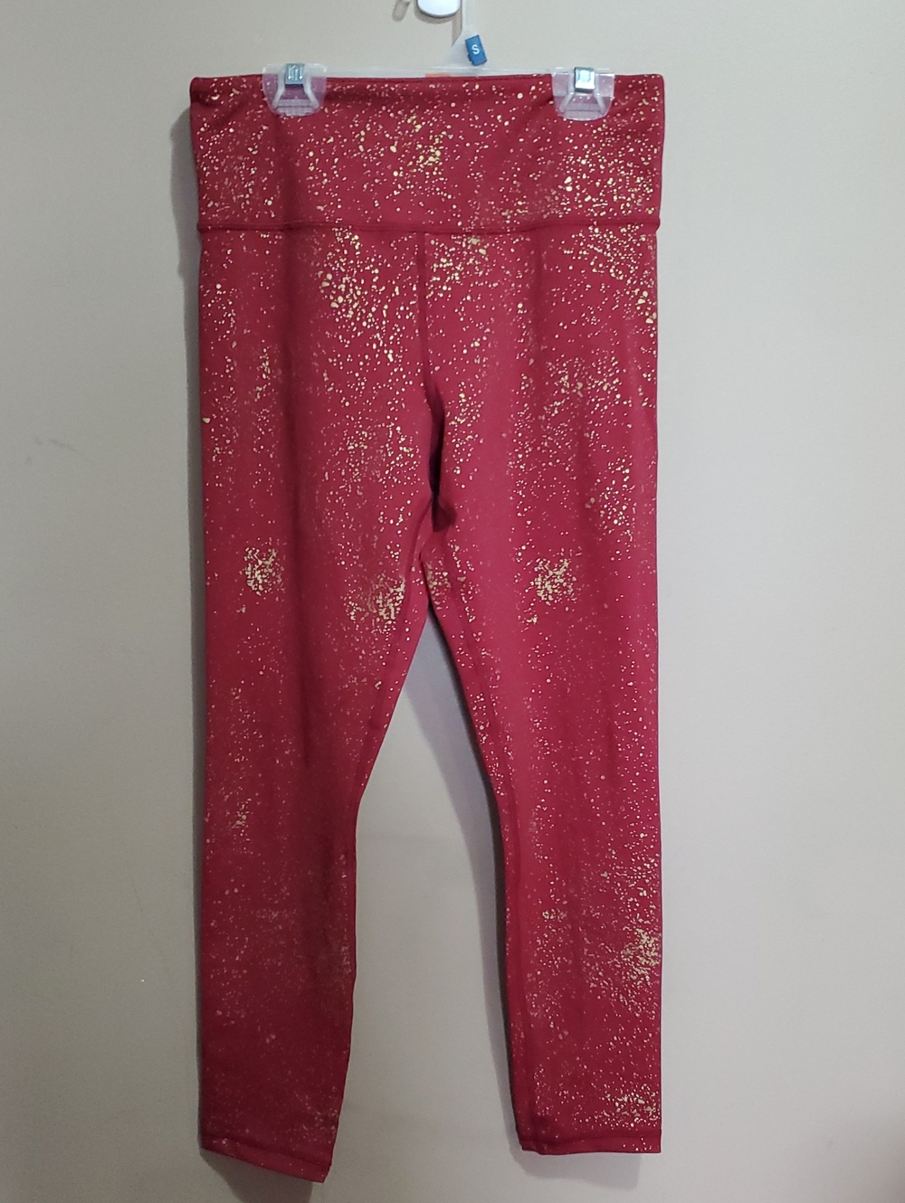 Zyia Active Red Glitter Leggings Size 6-8
